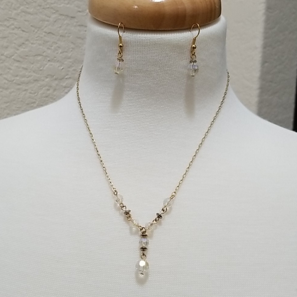 Crystal necklace  and earrings